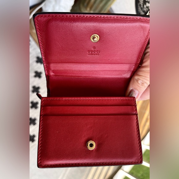 Gucci EUC Cherries GG Supreme Compact Bifold Wallet has ALL rhinestones - Picture 6 of 16